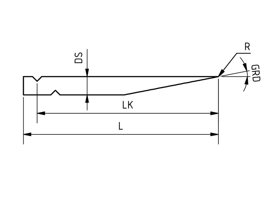 CST-100-501 - Carbide Contour Stylus 32mm Technical Drawing