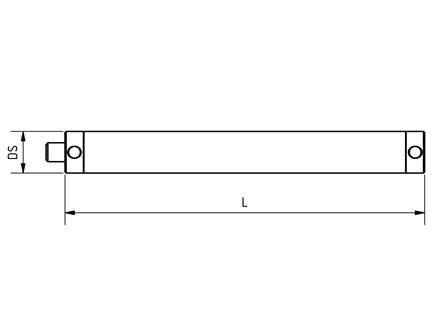 EM5 200 050 TCF - M5 Ø20mm, 50mm Long Stylus Extension Carbon Fiber Shaft Technical Drawing