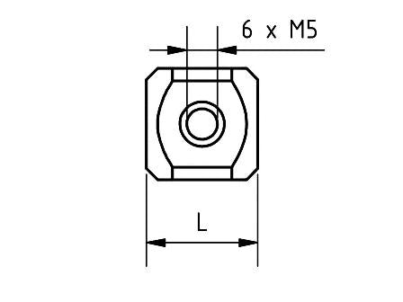 ZM5 000 015 TTN - M5 15mm Titanium Stylus Cube Technical Drawing